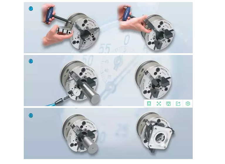 SCHUNK卡盤的基本結構包括強化處理的卡盤基體,充分的油脂潤滑,磨損極為輕微。因此保持高精度下更長的使用壽命。獨具特色的外輪廓設計,使盡量少的冷卻液殘留在機床主軸或主軸軸承處。極端穩固的盤體防止了因更高的夾持力及徑向負荷導致的精度失穩狀況。大通孔,利于大尺寸棒料的通過及自動上下料 。基爪——通用性好,與F型及Duro型匹配。 卡爪快換系統:使用獨立鎖緊的卡爪,保持高精度的同時,極大縮短輔助時間(調整、更換)。
